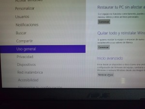 Entrar en la BIOS desde Windows 8