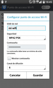 Como compartir internet desde su movil android