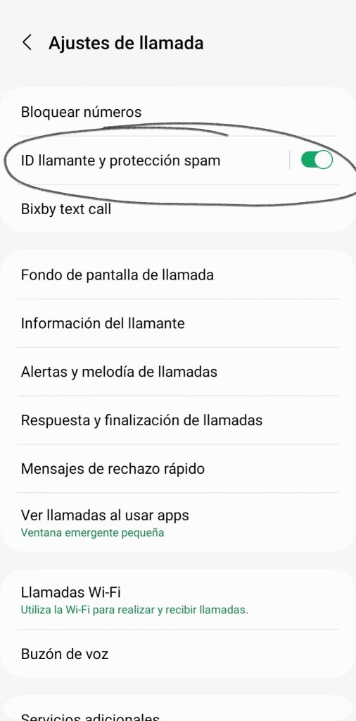 identificacion de llamas spam android