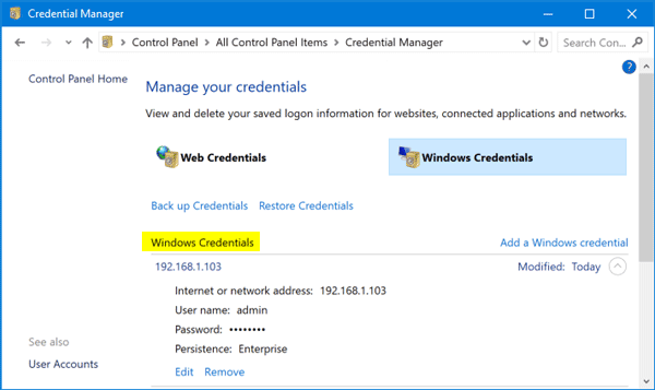 net use delete credentiasl